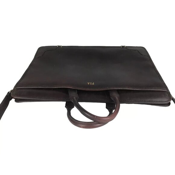 Dilana Briefcase‎ Document Case Unisex Brown Leather Detachable Strap Bag - Picture 4 of 10